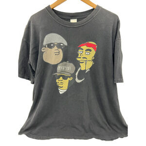 Tupac Notorious Big Eazy-E 3XL Cartoon Black Knight Short Sleeve T-Shirt RARE